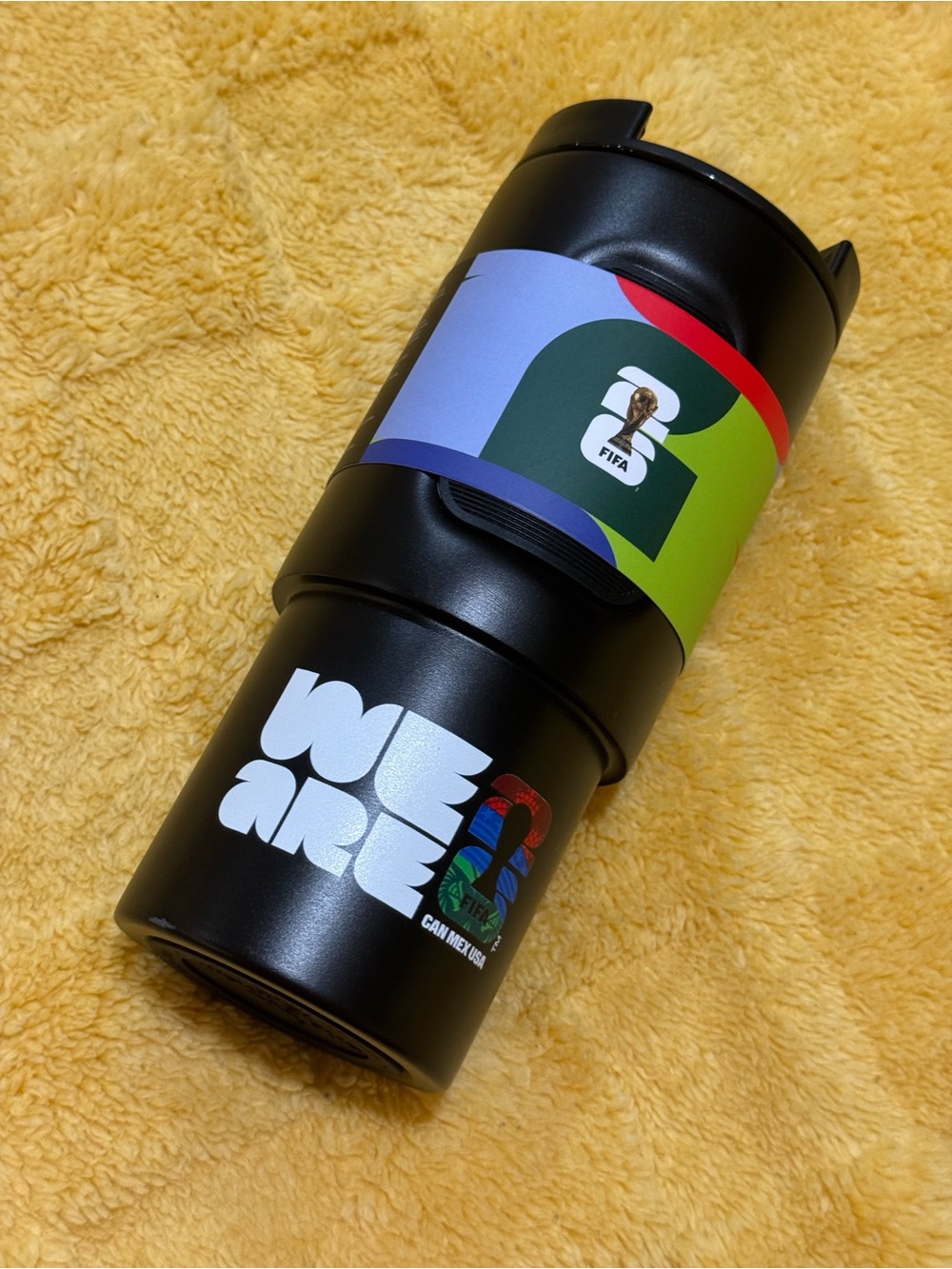 Black 'FIFA SOCCER' Insulated Travel Mug